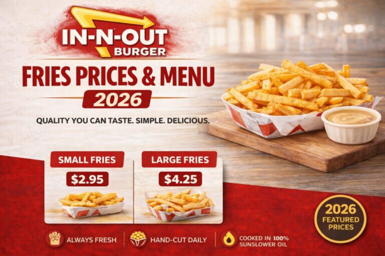 Fries menu and prices for 2026